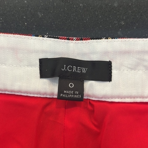 J.Crew Full-length straight-leg bi-stretch wool pant in Good Tidings plaid SZ 0 - Picture 2 of 6